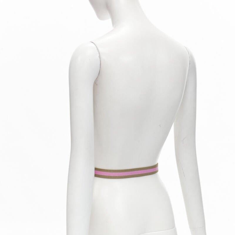 GUCCI Vintage Y2K pink khaki Web GG logo square buckle adjustable nylon belt 1