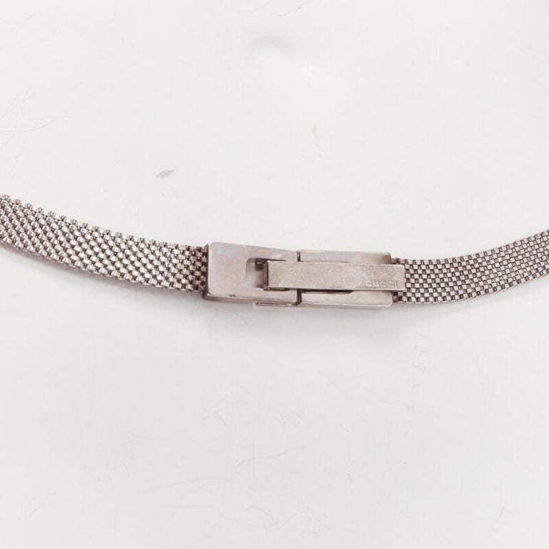 GUCCI Vintage Y2K silver tone interlocking GG logo buckle 