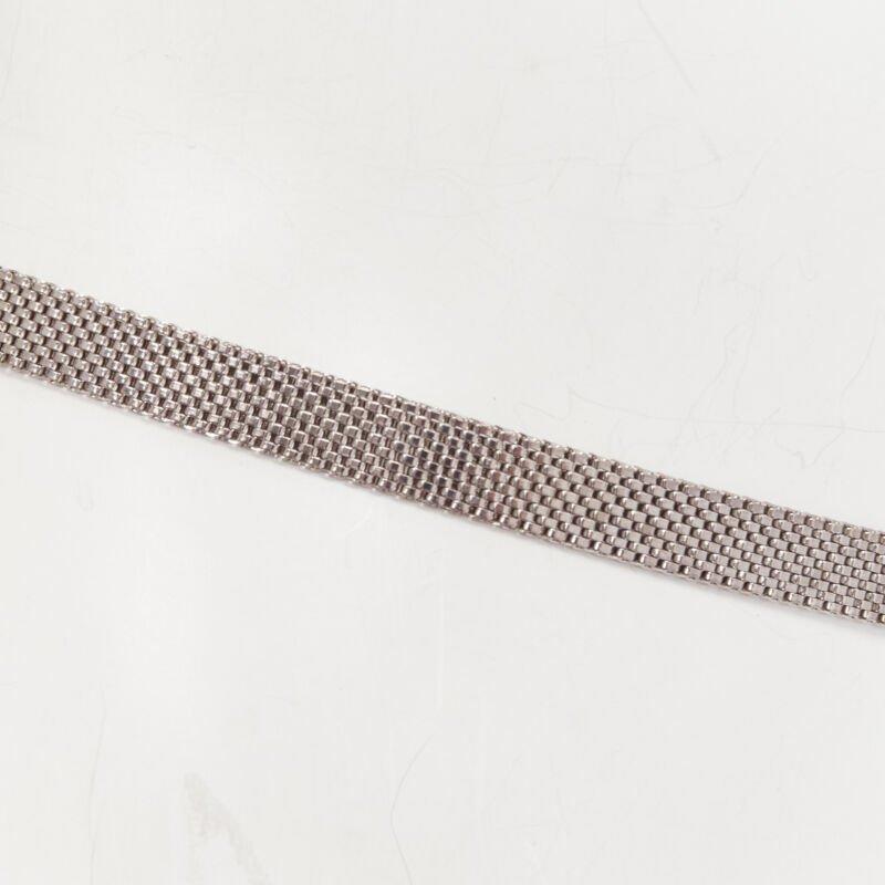 GUCCI Vintage Y2K silver tone interlocking GG logo buckle chainmail skinny belt For Sale 3