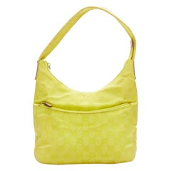 GUCCI Vintage yellow GG monogram canvas small hobo shoulder bag