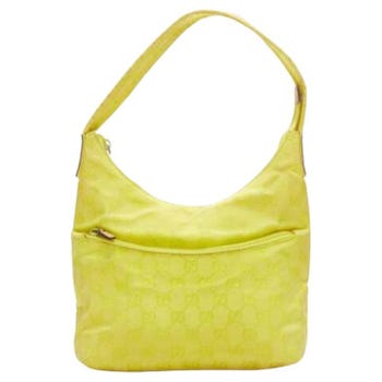 GUCCI Vintage yellow GG monogram canvas small hobo shoulder bag
