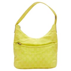GUCCI Vintage amarillo GG monograma lona pequeño hobo bandolera