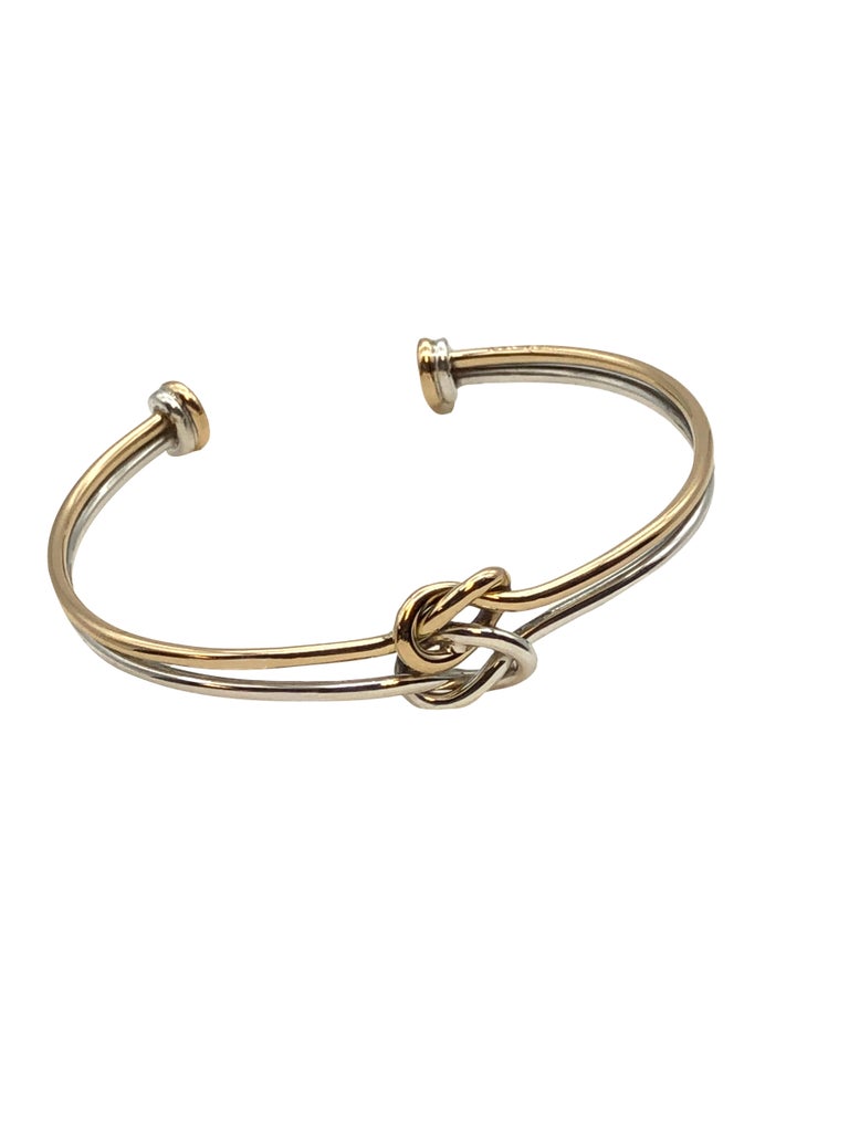 Gucci Vintage Yellow Gold and 925 Silver Knot Bracelet at 1stDibs gucci knot bracelet