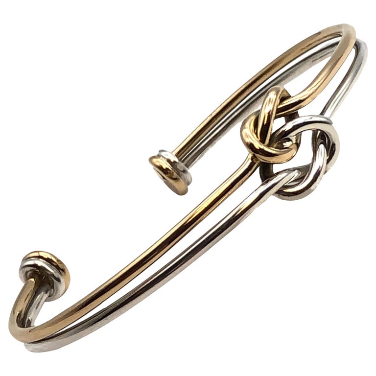 Gucci Vintage Yellow Gold and 925 Silver Knot Bracelet at 1stDibs gucci knot bracelet