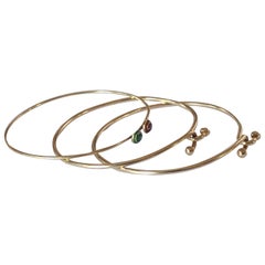 Gucci Vintage Yellow Gold Stacking Bangle Bracelet Set