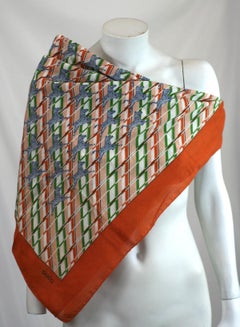 Gucci Vintage Zebra Print Cotton Scarf