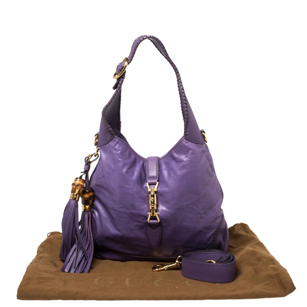 Gucci Violet Leather New Jackie Hobo 3