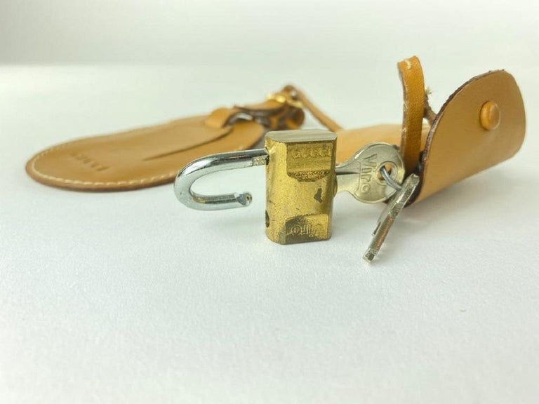 Vintage Red Gold Lock and Keys Set and Clochette Leather by Louis Vuitton