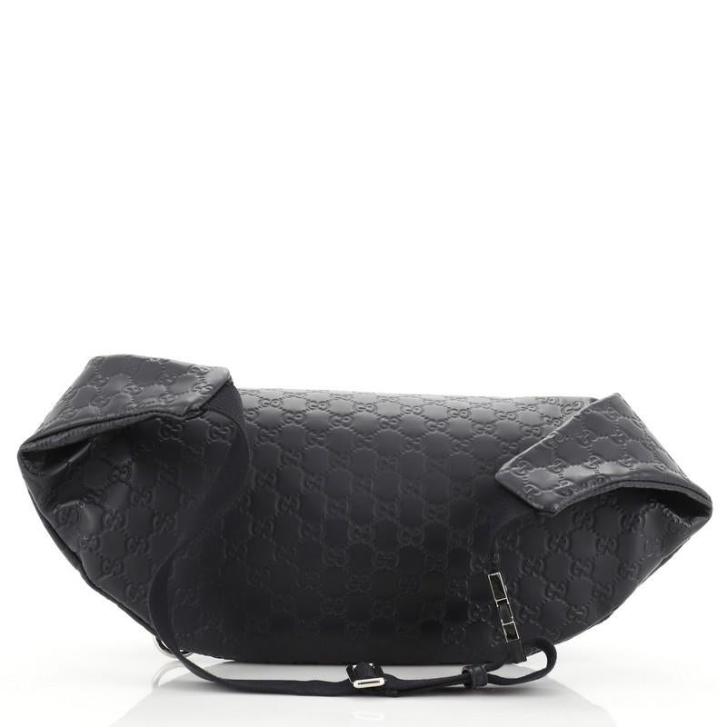 Black Gucci Waist Bag Guccissima Leather Large 