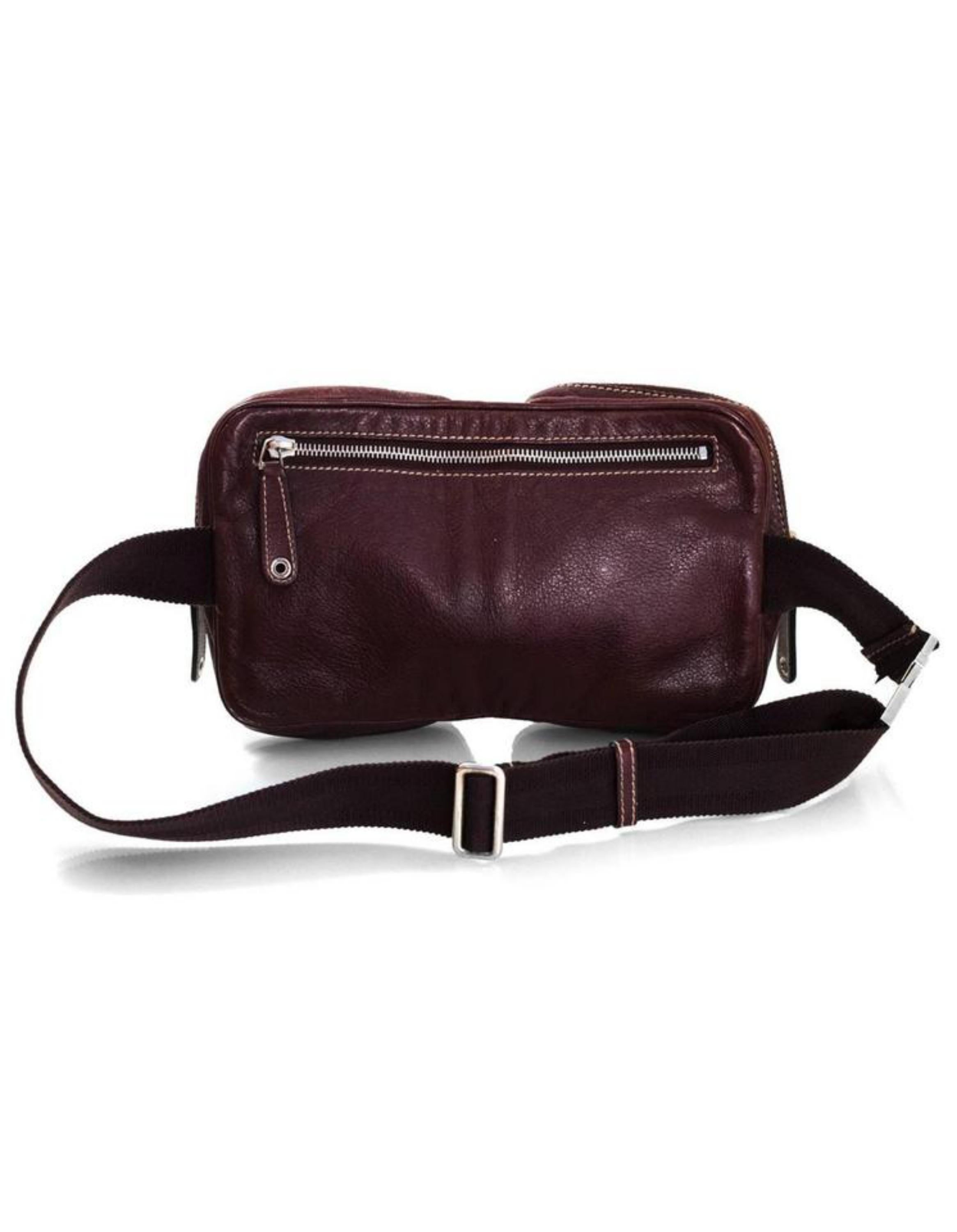 Gucci Waist Belt Pouch 228311 Bordeaux Leather Cross Body Bag For Sale 1