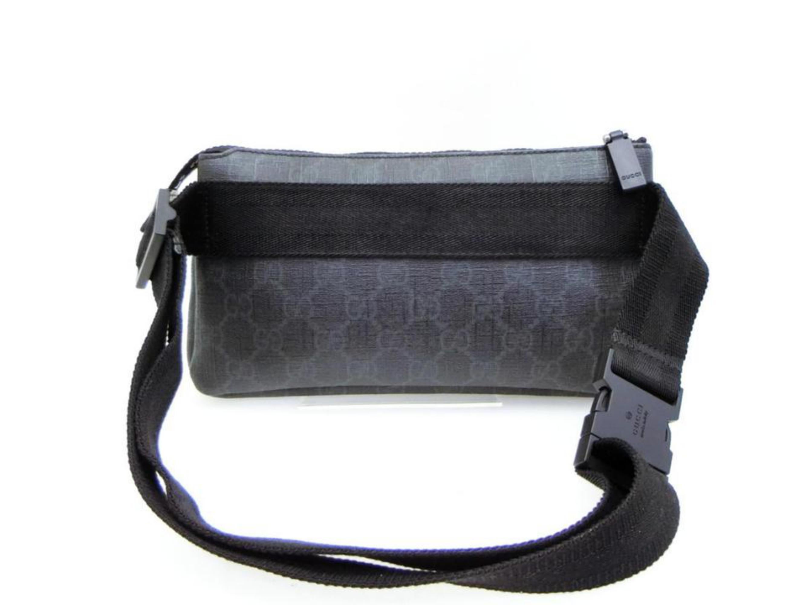 Gucci Waist Supreme Gg Belt Pouch Fanny Pack 233640 Black Leather Shoulder Bag For Sale 4