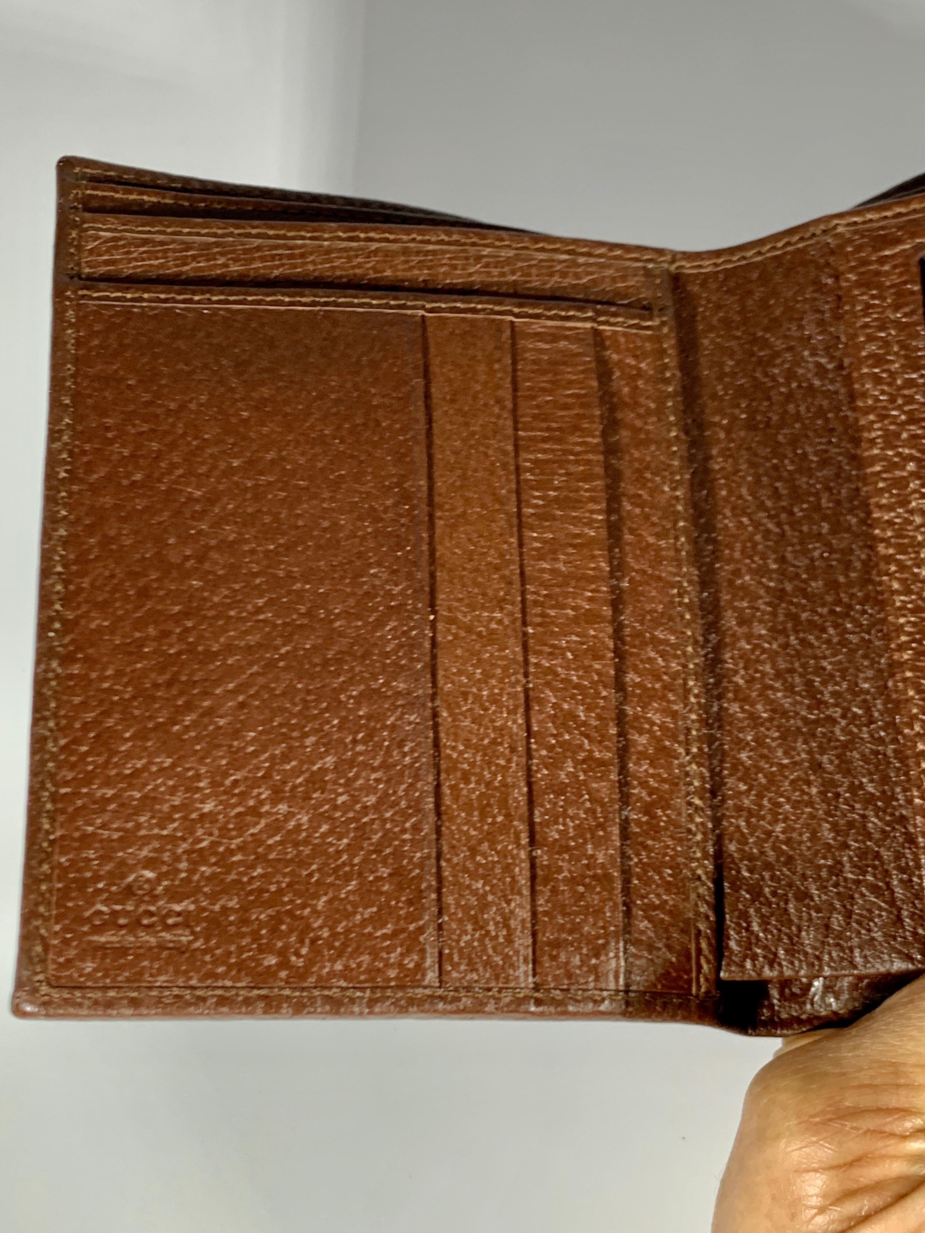 GUCCI: GUCCI   Brieftasche aus braunem Leder 1210703 Hergestellt in Italien Ausgezeichneter Zustand im Angebot 4