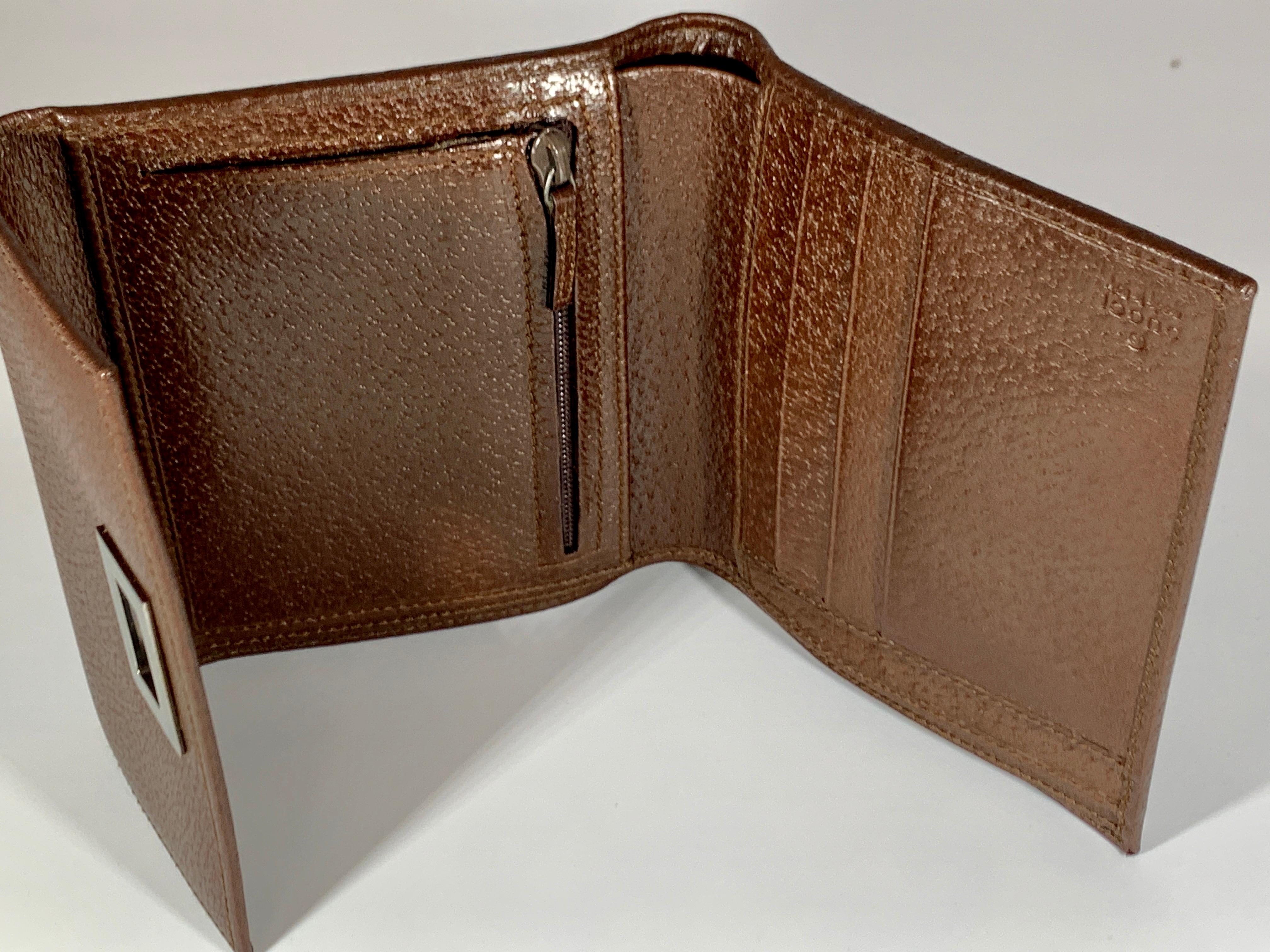 GUCCI: GUCCI   Brieftasche aus braunem Leder 1210703 Hergestellt in Italien Ausgezeichneter Zustand im Angebot 5