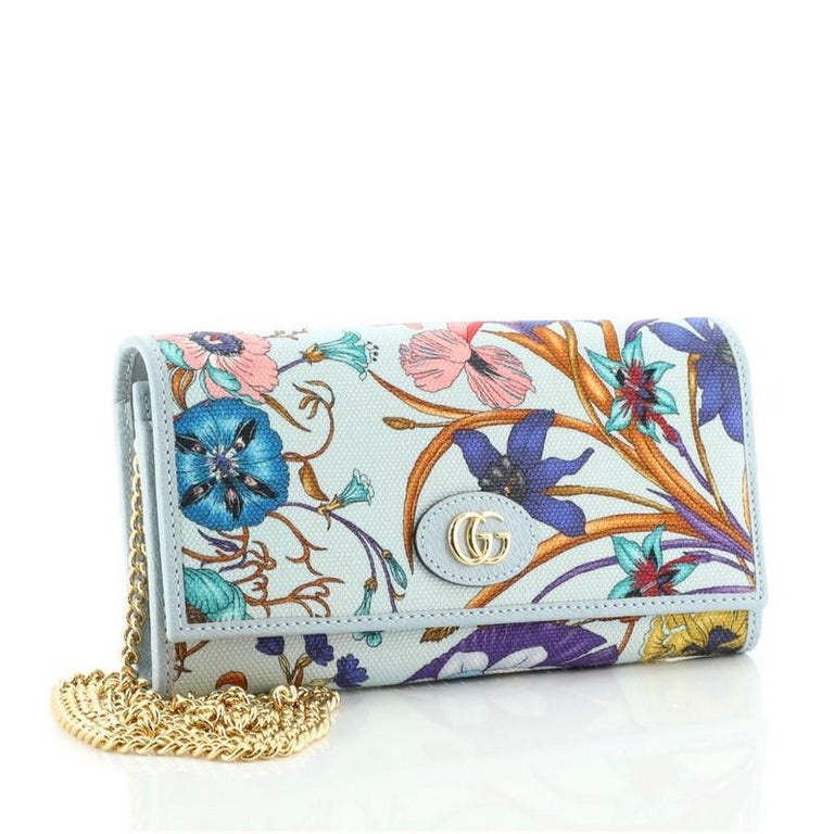 Gucci Wallet on Chain Flora Canvas at 1stDibs