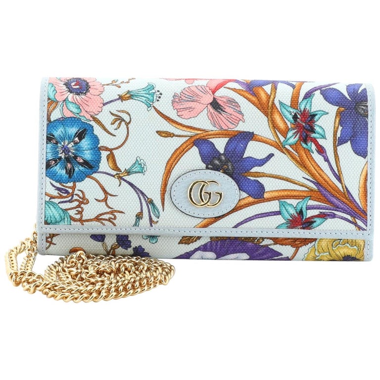 Gucci Wallet on Chain Flora Canvas at 1stDibs