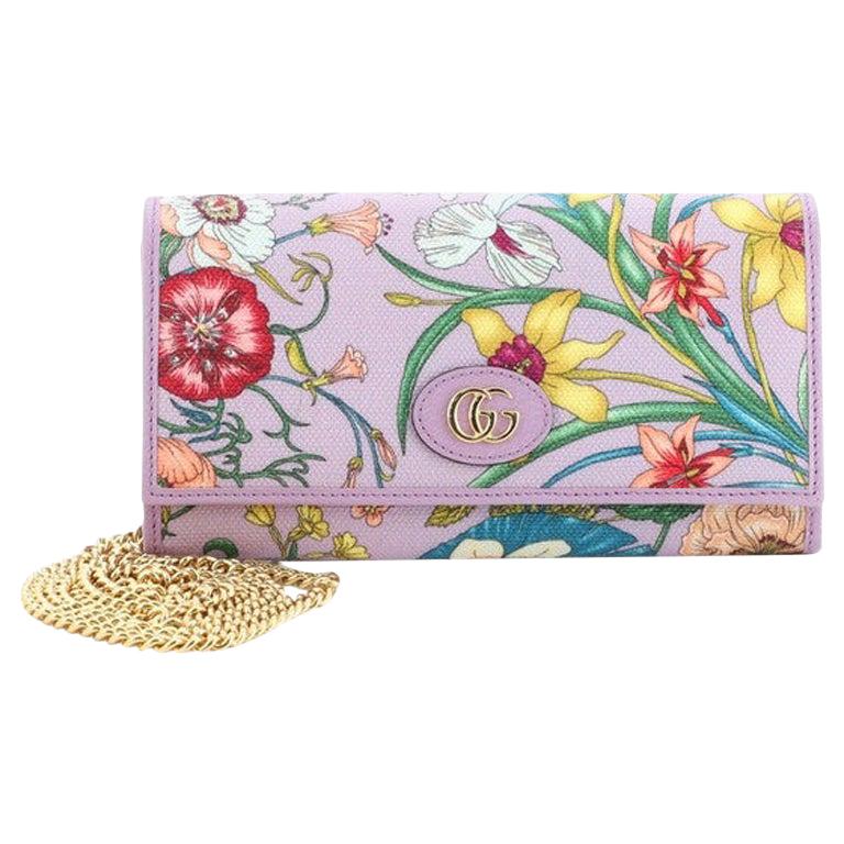 Gucci Wallet On Chain Flora Canvas at 1stDibs