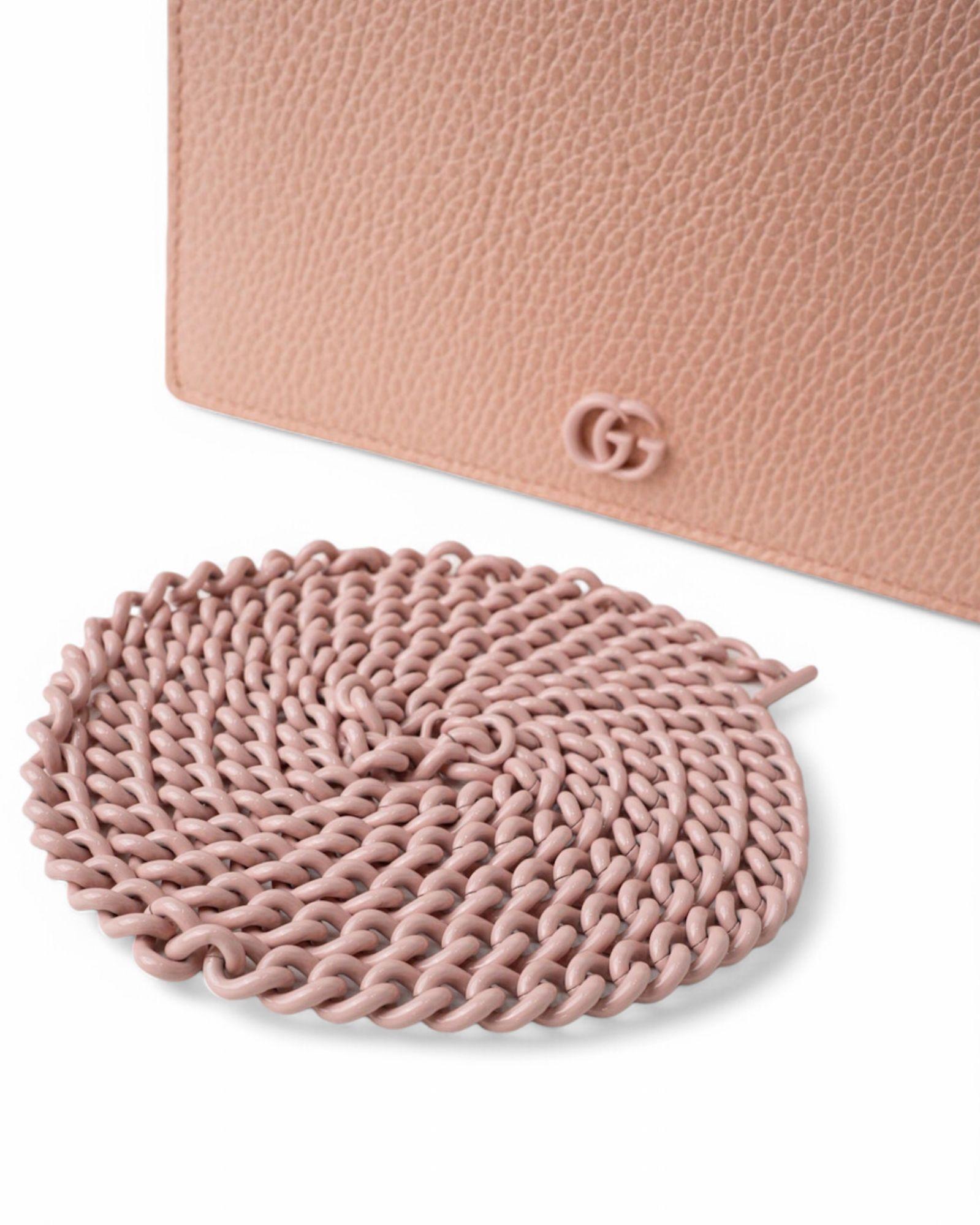 Gucci Wallet On Chain GG Marmont Pink For Sale 6