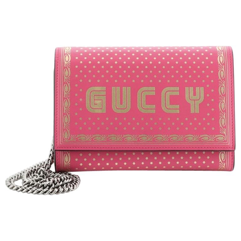 Gucci Wallet on Chain Limited Edition Printed Leather For Sale at 1stdibs