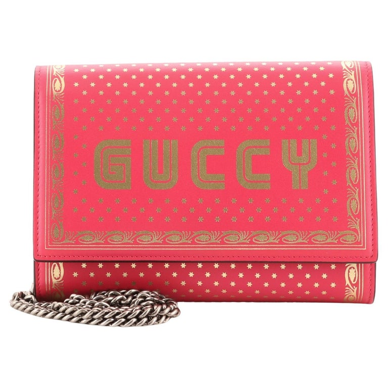 Gucci Wallet on Chain Limited Edition Printed Leather at 1stDibs