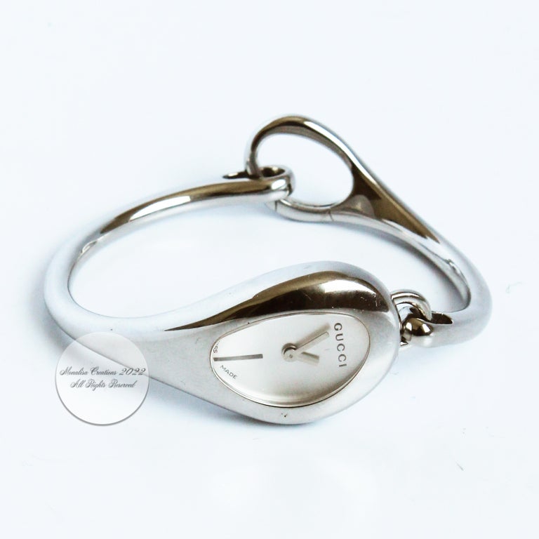 Gucci Watch Silver Metal Horsebit #103 Ladies Wrist Watch 