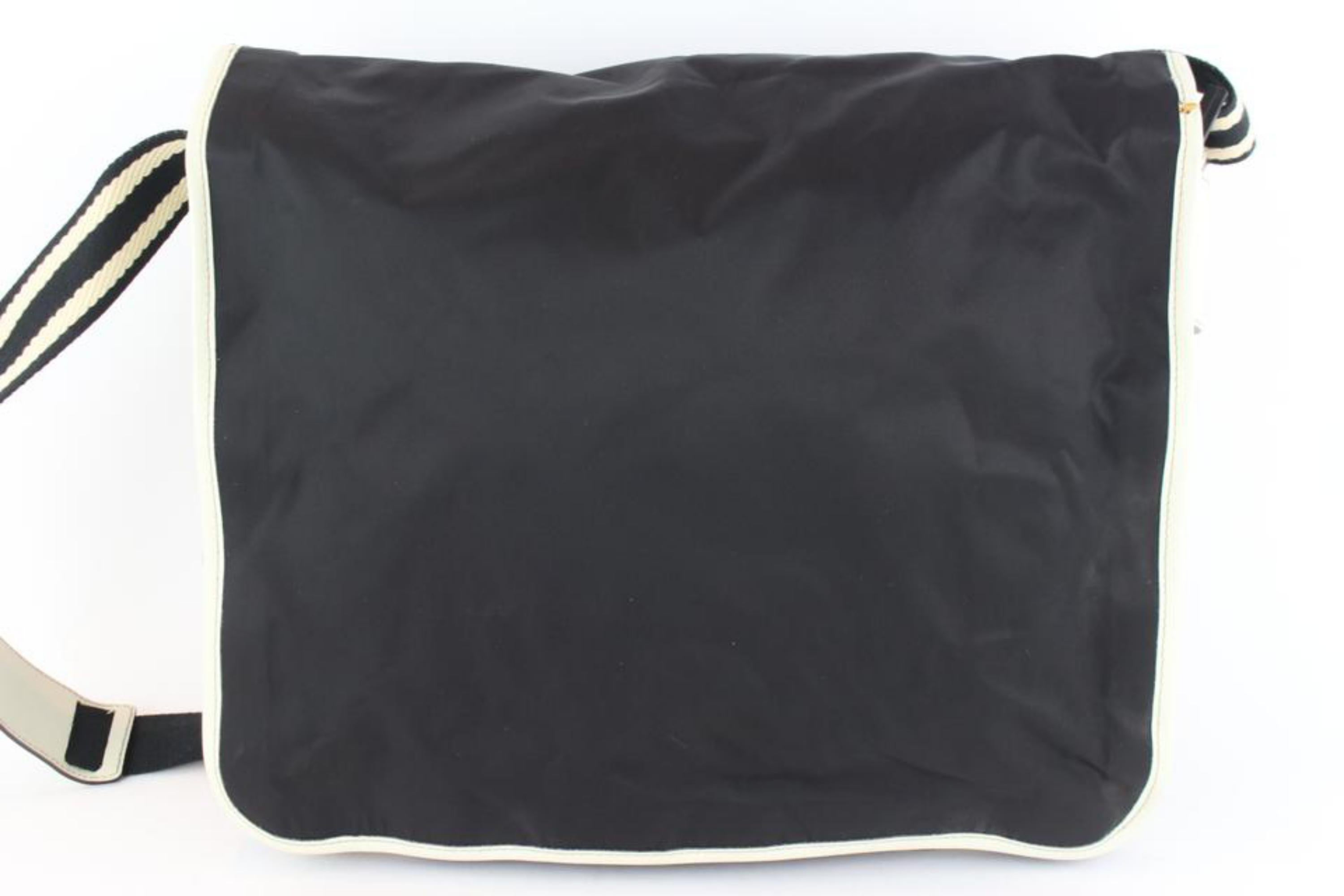 Gucci Web 30gz1126 Black Nylon Messenger Bag For Sale 5