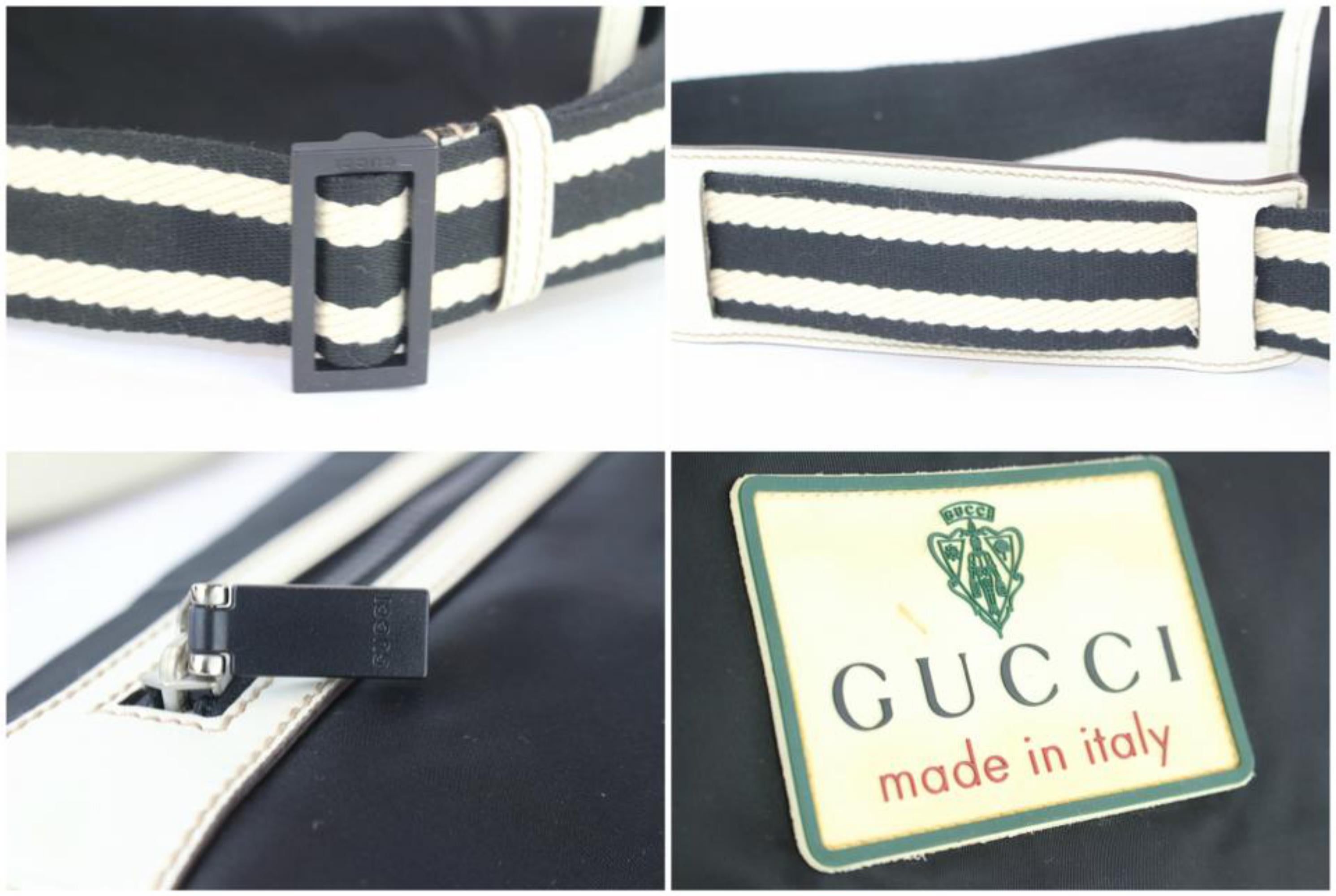 Women's Gucci Web 30gz1126 Black Nylon Messenger Bag For Sale
