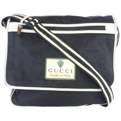 Vintage Gucci Web 30gz1126 Black Nylon Messenger Bag
