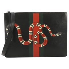 Gucci Web and Snake Messenger Bag Printed Leather Large