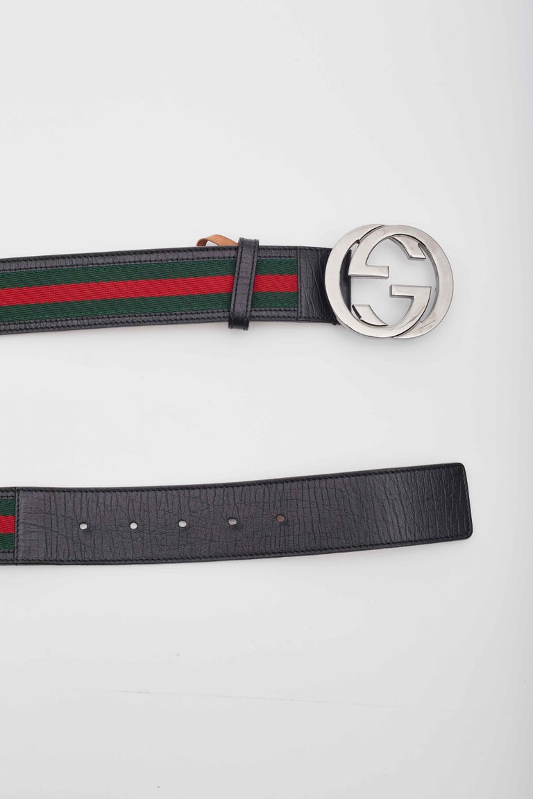 Gucci Satin Web Belt - Size 38 / 95 Gucci Blue/Red Canvas Web Belt Size 95/38 | Yoogi main image 3