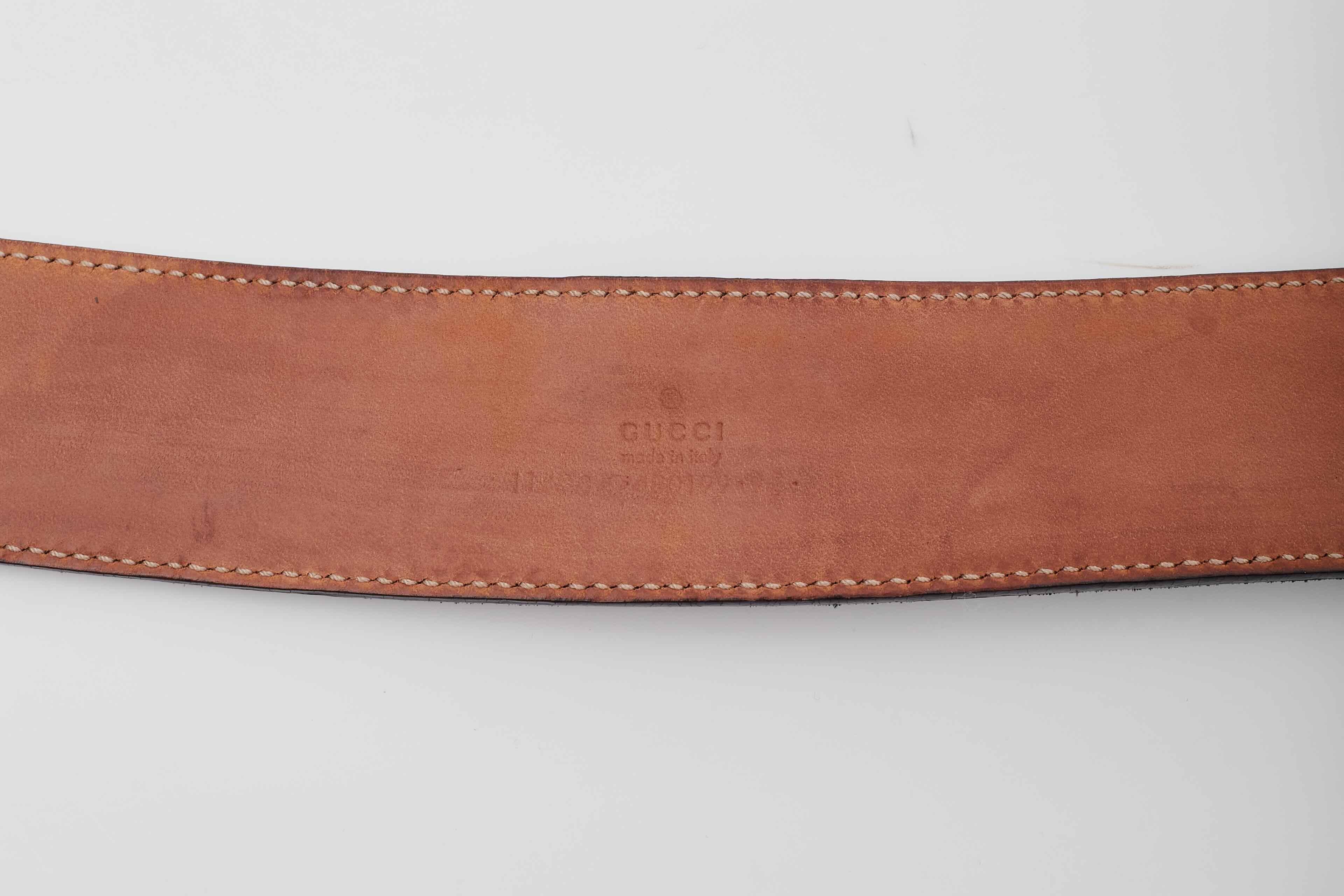 Gucci Web Black Interlocking GG Belt (Size 95/38) In Good Condition For Sale In Montreal, Quebec