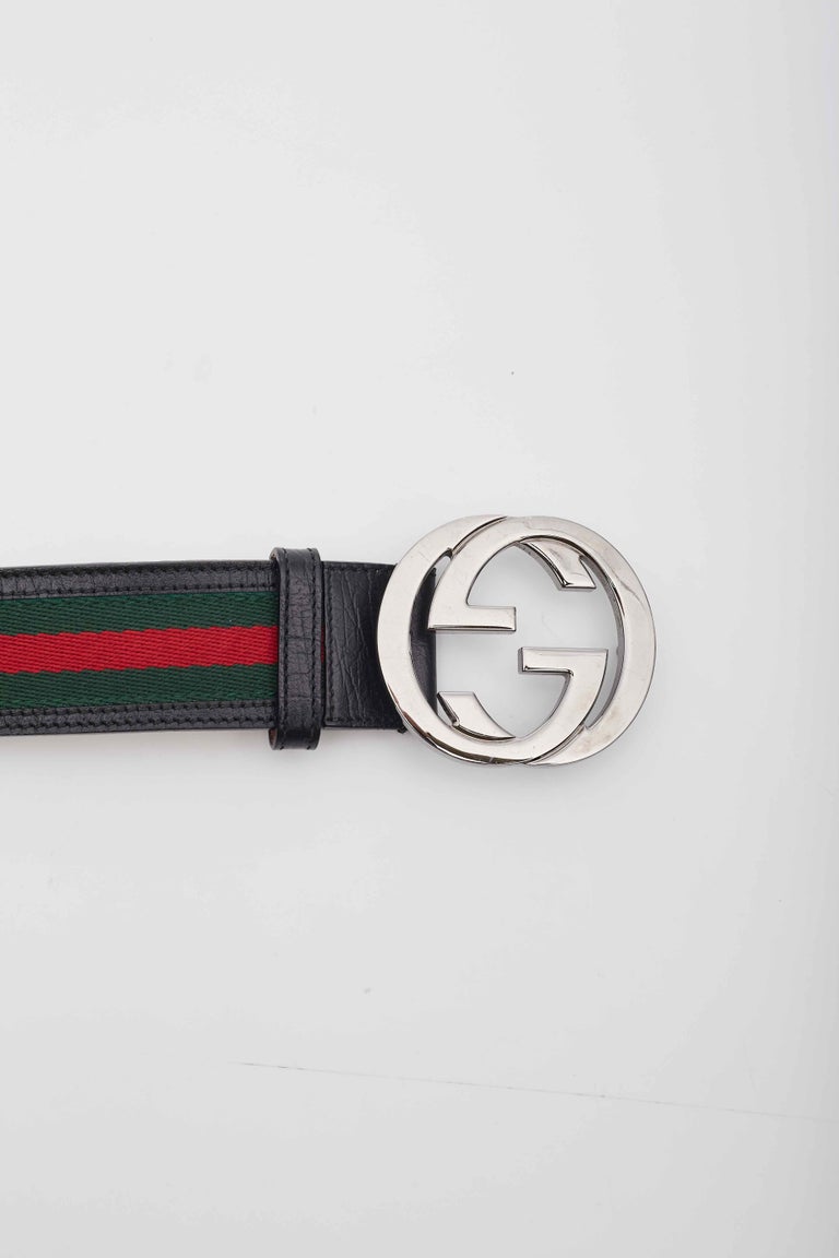 Vintage Gucci Belt Black Leather Unisex Size 95/38 Vintage Gucci Belt Black Leather with Silver G Buckle Size  main image 2