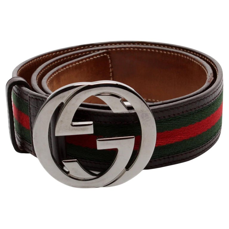Gucci Web Black Interlocking GG Belt (Size 95/38) at 1stDibs display picture 2