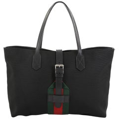 Gucci Web Buckle Tote Techno Canvas Large