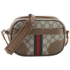 Gucci Web Camera Bag GG Coated Canvas With Leather Small 