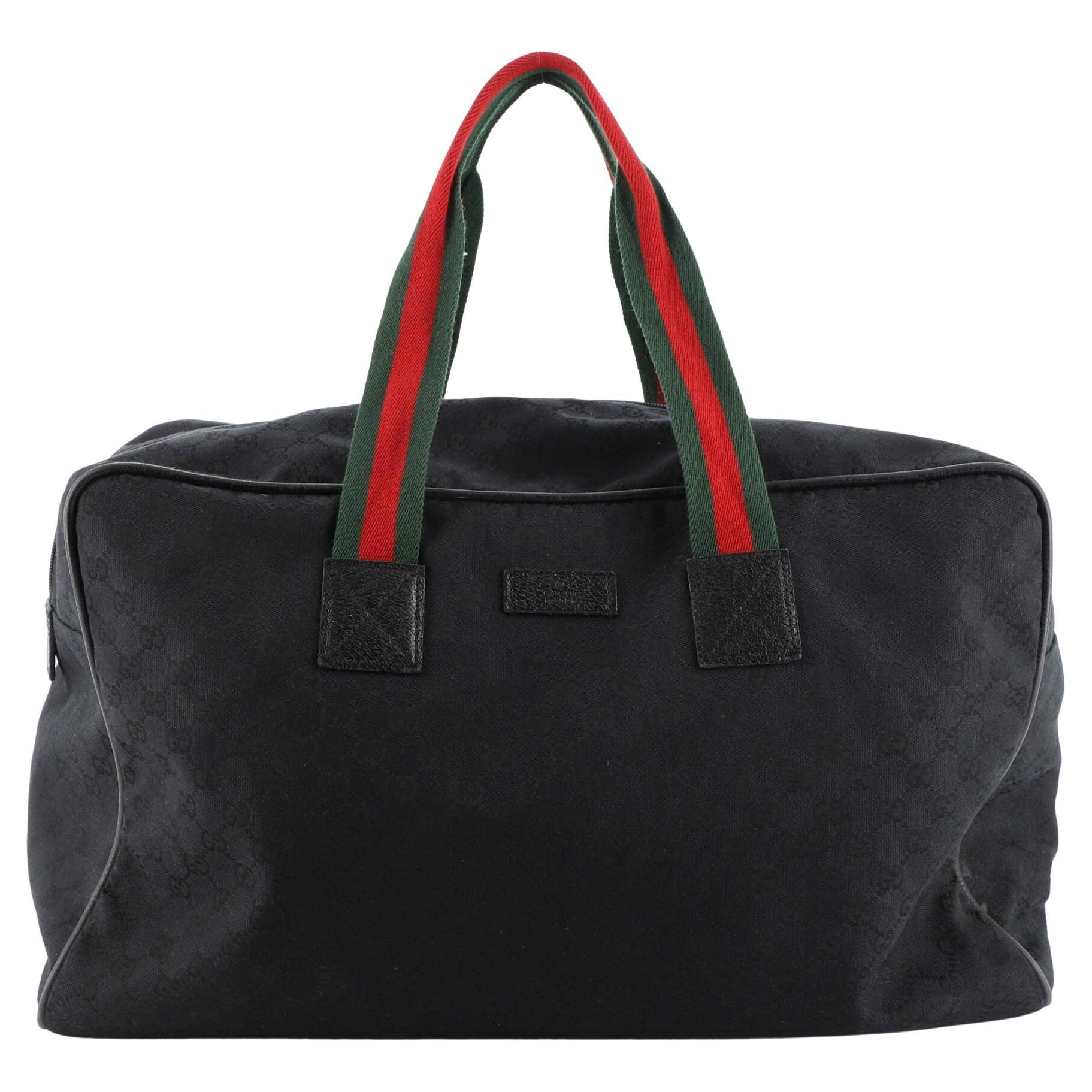 Rare Gucci Black Monogram Canvas and Leather Train Case Doctors Bag