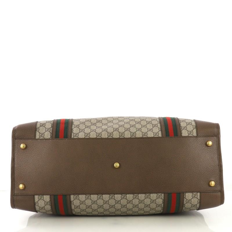 Women's or Men's Gucci Web Convertible Duffle Bag GG Coated Canvas Large