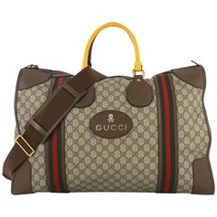 Used Gucci Web Convertible Duffle Bag GG Coated Canvas Large