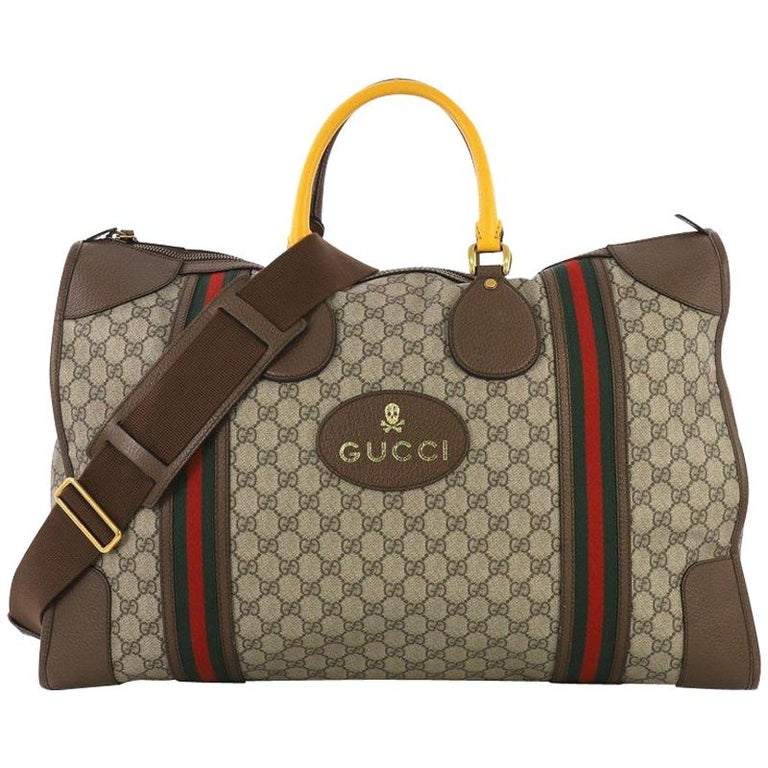 Gucci Web Convertible Duffle Bag GG Coated Canvas Large at 1stDibs