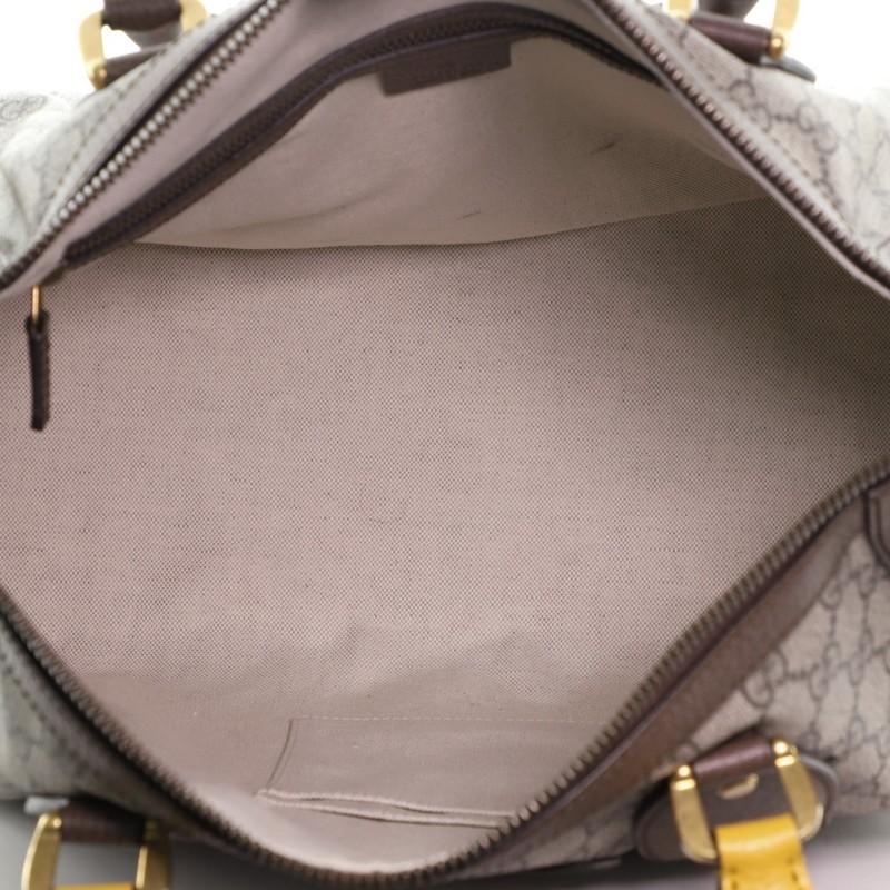 Gray Gucci Web Convertible Duffle Bag GG Coated Canvas Medium