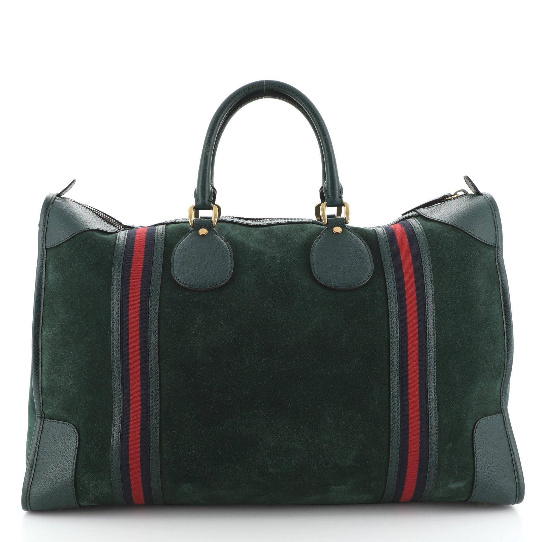 suede duffle bag