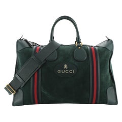 Gucci Web Convertible Duffle Bag Wildleder groß