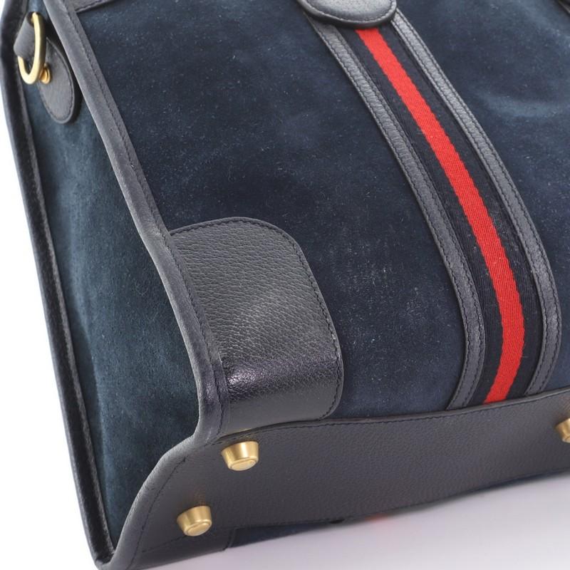 Gucci Web Convertible Duffle Bag Suede Medium 2