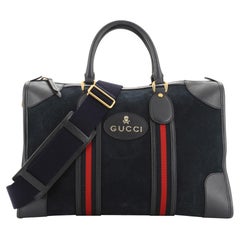 Gucci Web Convertible Duffle Bag Wildleder Medium