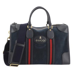 Gucci Web Convertible Duffle Bag Suede Medium