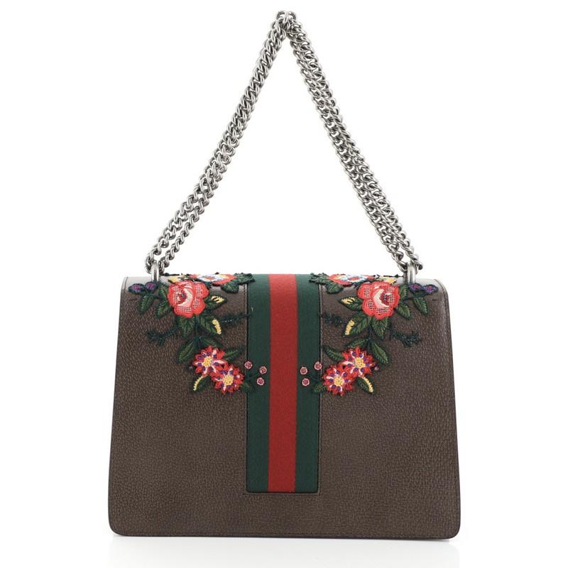 Gucci Web Dionysus Bag Embellished Leather Medium In Good Condition In NY, NY