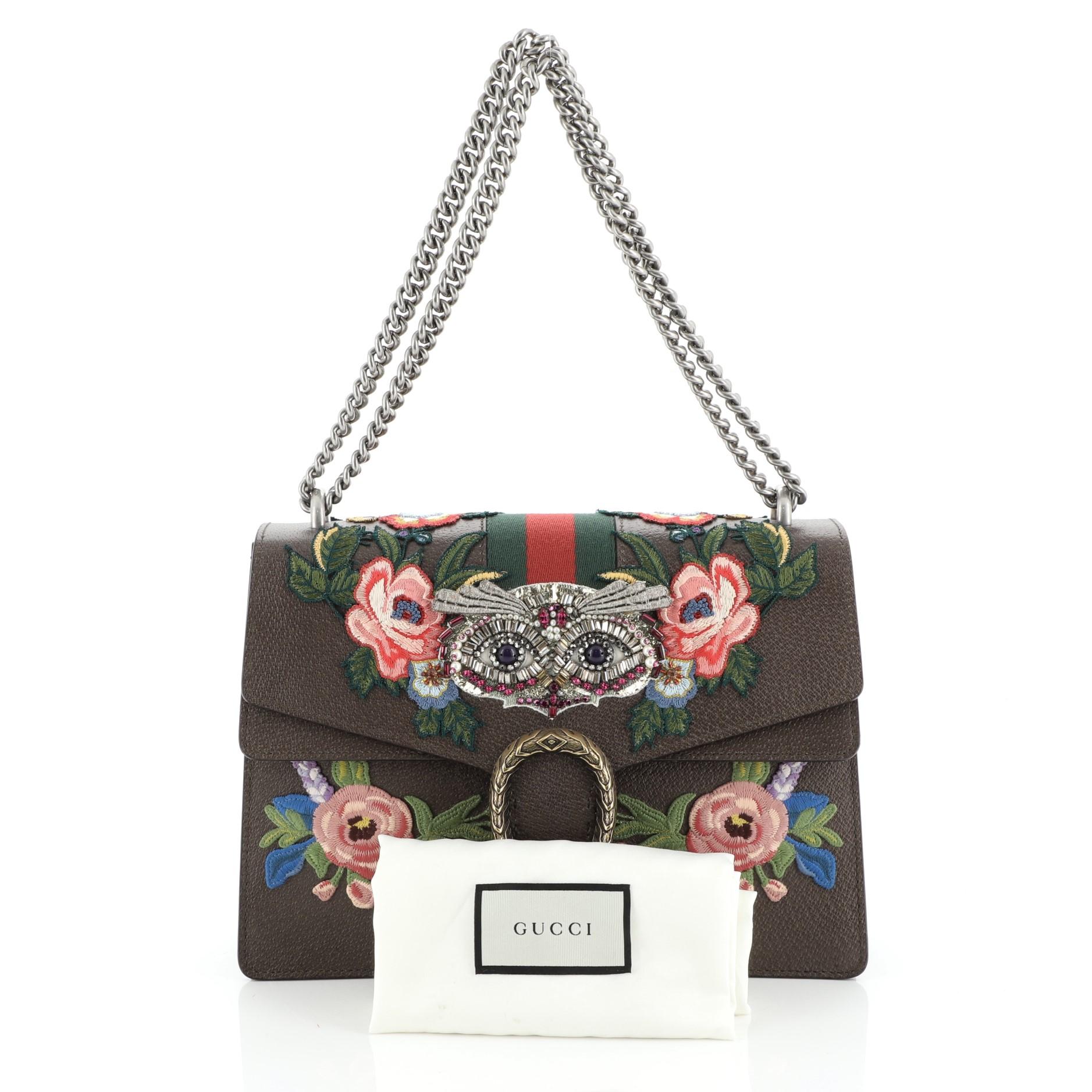 dionysus embroidered leather mini bag