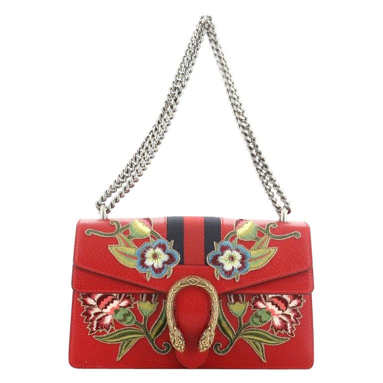 Gucci Web Dionysus Bag Embroidered Leather Small at 1stDibs