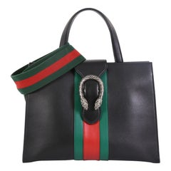 Gucci Web Dionysus Top Handle Bag Leather Medium