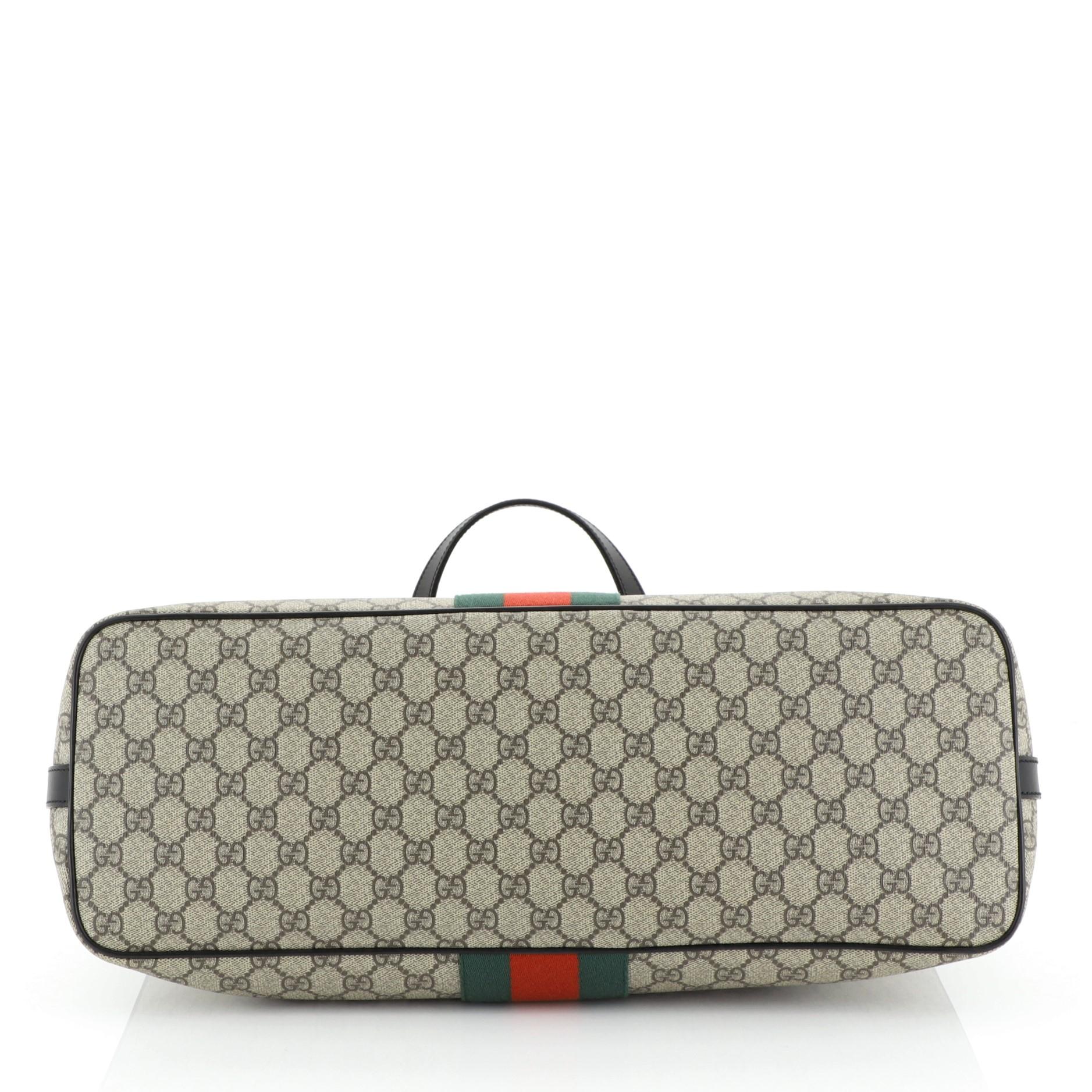 Gucci Web Duffle Bag GG Coated Canvas Medium In Good Condition In NY, NY