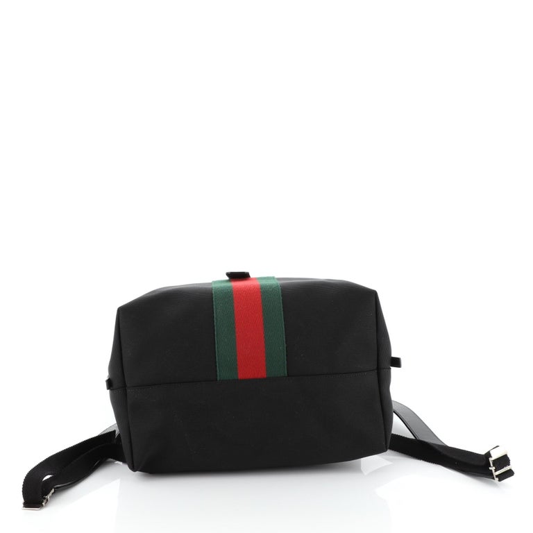 Bag Gucci Band Black Techno Canvas Web Line Backpack Rucksack